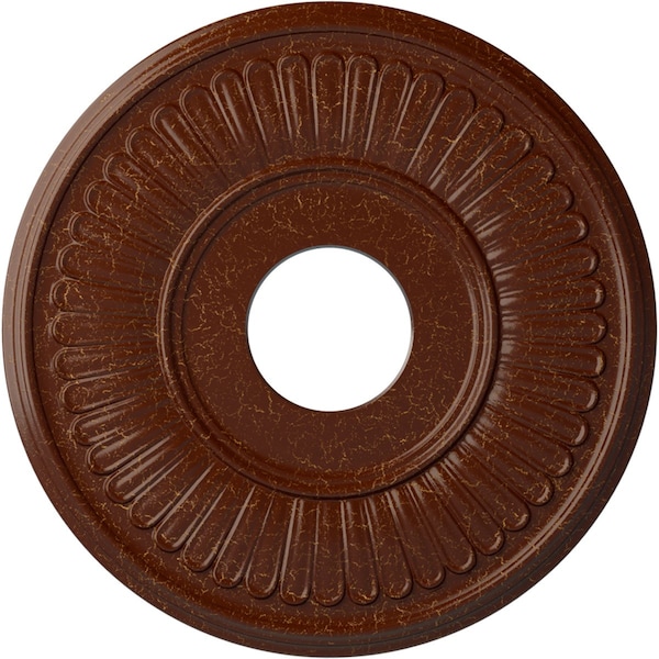 Ekena Millwork Berkshire Medallion (Canopies up to 7"), 15 3/4"OD x 3 7/8"ID x 3/4"P, Burnished Mahogany Crackle CM15BEBMC - main